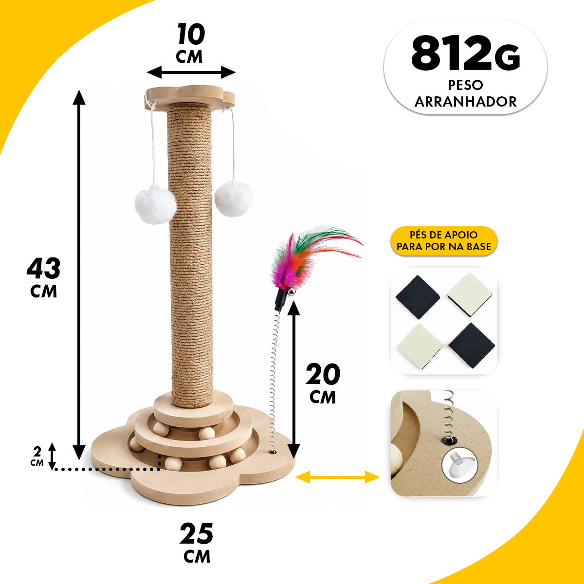 Arranhador Interativo com Bolinhas e Penas — foto 3